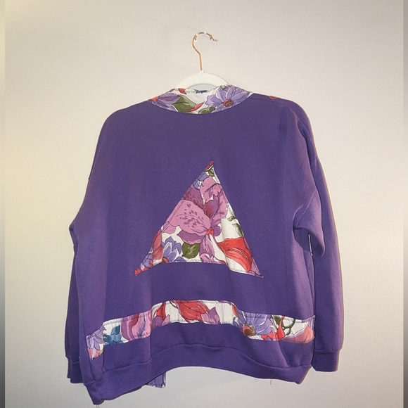 Vintage Purple Patchwork Cardigan - Picture 2 of 2